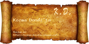 Kozma Donáta névjegykártya